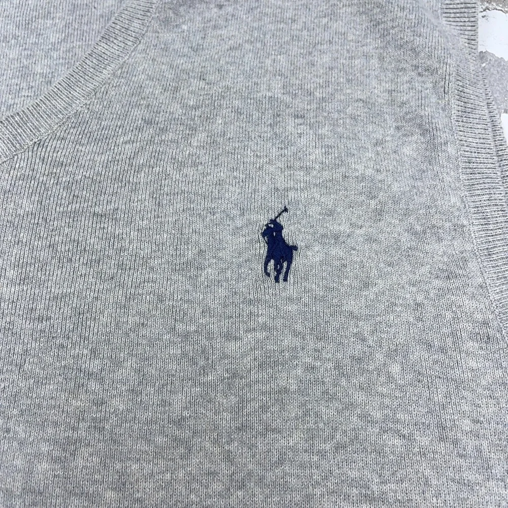 Polo Ralph Lauren Sweater Vest Men Large Gray Blue Pony Soft Pima Cotton Golf